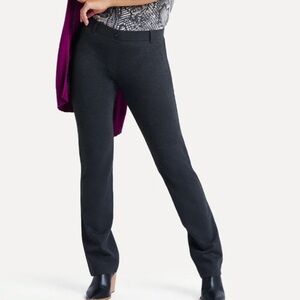 Betabrand Straight-Leg Classic Dress Pant Yoga Pant Charcoal Gray Large Petite